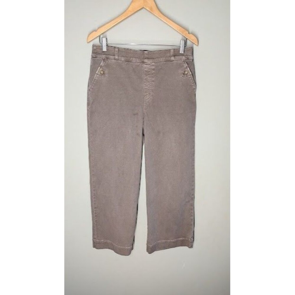 SPANX Pants Womens XL Wide Leg Tan Pull On Stretch Comfort Waist